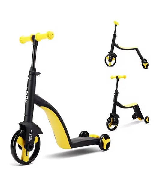 Curvear 3 in 1 Kids Kick Scooter Kickboard+ Tricycle + Balance bike Child Ride On Toy Boy Girl Scooter Adjustable Toddler Birthday Gift
