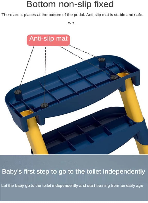 Curvear Potty Seat Urinal for Baby Kids Toilet Training with Adjustable Ladder, Folding Safety Step Stool Chair.
