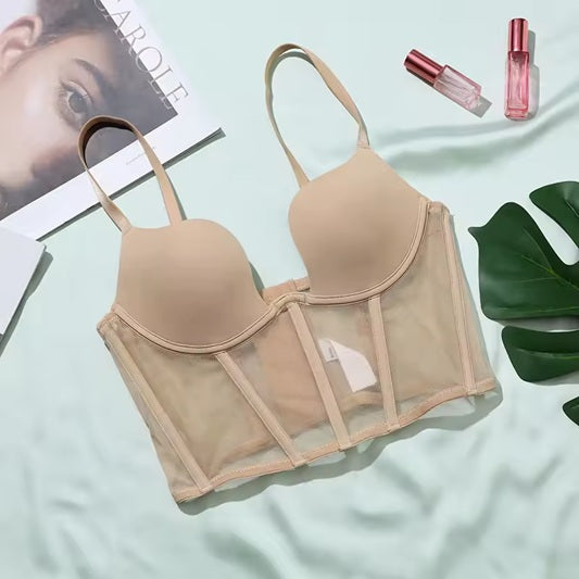 Curvear Bra ladies vest corset underwear small breasts gathered female fishbone anti-sagging adjustable thin lingerie.