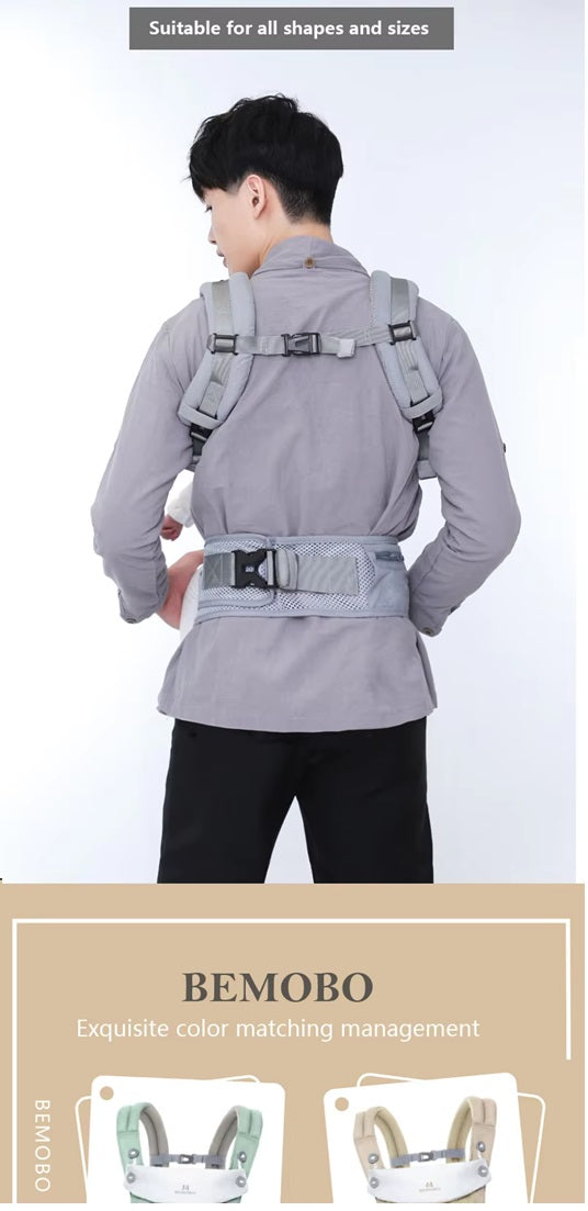 Soft 6 In 1 Green Baby Carrier With Lumbar Support For Baby With Pockets And Bib, 360 All-Position Baby Wrap Carrie.r Front And Back Backpack Carrier For Newborn Infant Toddler