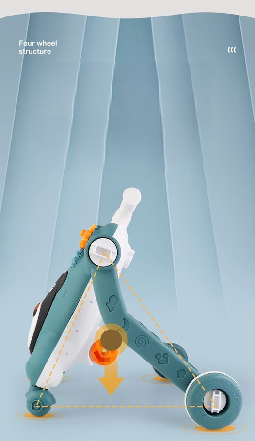 Curvear 3 in 1 Walker for Baby & Toddler Toy,Baby Push Walkers, Assemble as Scooter/Motorbike/Activity Center/Musical Walking Toys ,Early Learning Toys for Infants 6-12 Months, Walker Toys for Boy Girl.