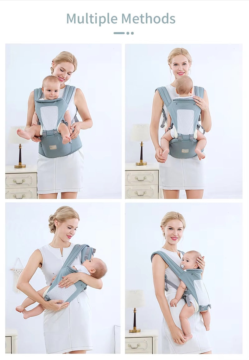 Curvear Ergonomic Baby Carrier Kangaroo Infant Hipseat, Sling Wrap Backpack for Comfortable Baby Travel and Activities.
