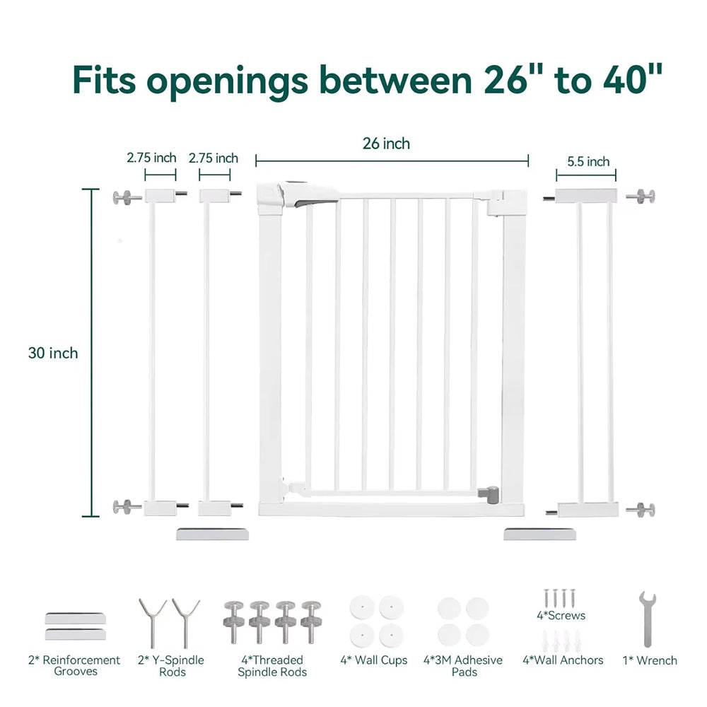 Curvear®️Baby Fence Playpen & Pet Safety Gate, Retractable Plastic Door for Indoor Use, Dog Room Barrier.