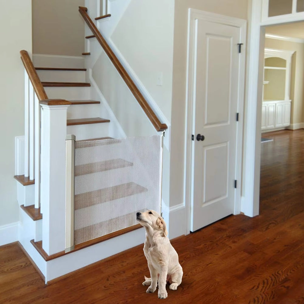 Curvear Gate for Stairs, Mom's Choice Awards Winner-Dog Gate for Doorways, Auto Close Safety Pet Gate for Dogs Indoor, Easy Install Pressure Mounted Child Gate with Walk.