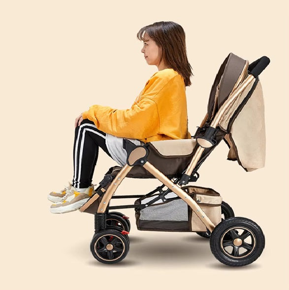 Curvear 0-4 Years Toddler Stroller Reversible Handle Jogger Trolley With Large Storage Basket For 0-4 Years Old Babies Newborn Infant Kid.