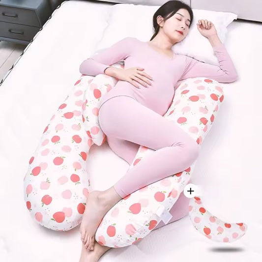 Curvear Pregnant Women Pillow Waist Support Side Sleep Maternity Pillow Soft Breathable Cotton Adjustable Pregnancy Pillow.
