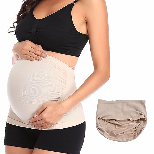 Curvear Pregnancy Support Belt, Maternity Belly Band Tight Weaves Nylon Improves Bearing Capacity High Elastic Fabric for Daily Use for Pregnant Women.