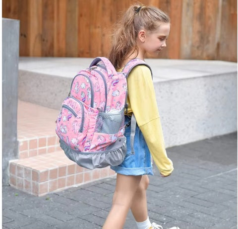 CURVEAR®️Rolling Backpack 16 Inch, Wheeled Laptop Backpack with Wheels for Girls Boys School, Unicorn, Modern, Unicorn, 16 inches, Modern