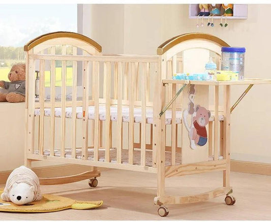 CURCEAR ®️Baby Crib - Convertible, Safe, Stylish Nursery Bed for Infants, Adjustable Height, Soft Mattress, Modern Design