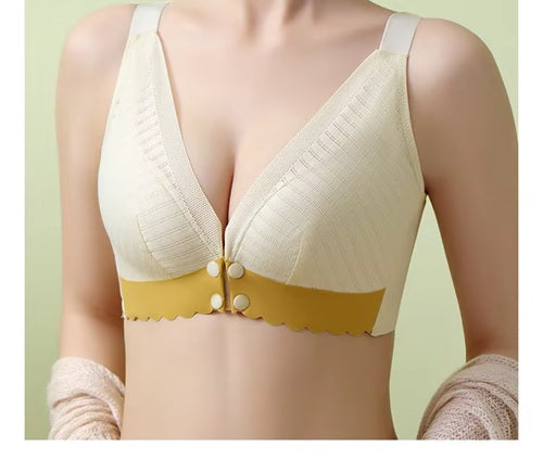 Nursing Underwear, Women's Gathering Anti-sagging Thin Breathable Postpartum Breastfeeding Bra, Plus-size Pregnant Women.
