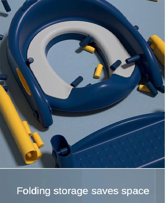 Curvear Potty Seat Urinal for Baby Kids Toilet Training with Adjustable Ladder, Folding Safety Step Stool Chair.