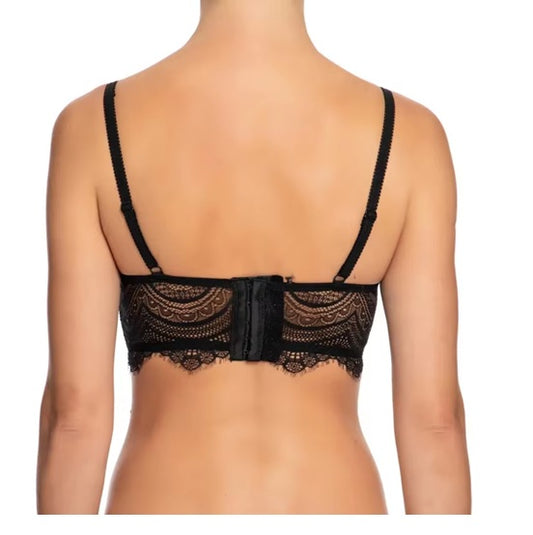Curvear Elegant Black Lace Underwire Push-Up Bralette for Women, Sexy V-Shaped Lingerie, Plus Size 30-40 A/B/C/D/DD.