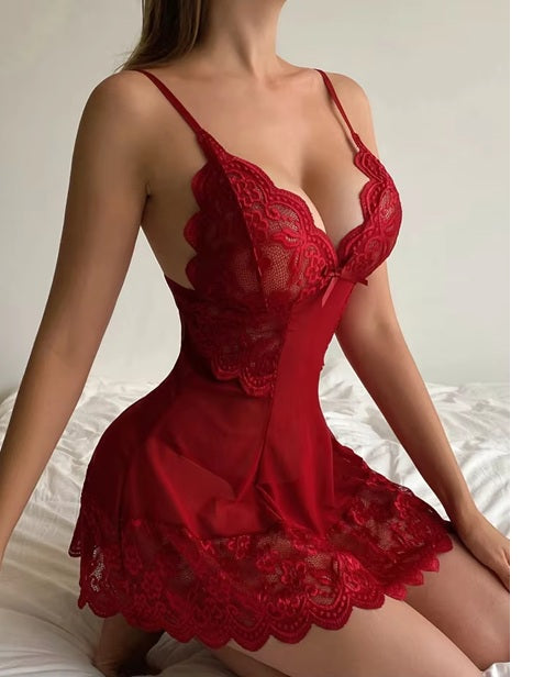 Women's Satin Lace Baby doll Nightwear – Sexy Lingerie for Women | Soft Nighty Dress with Adjustable Straps | Bridal Sleepwear, Honeymoon Dress, Romantic Nightwear, Night Slip, Intimate Wear, Fancy Night Dress