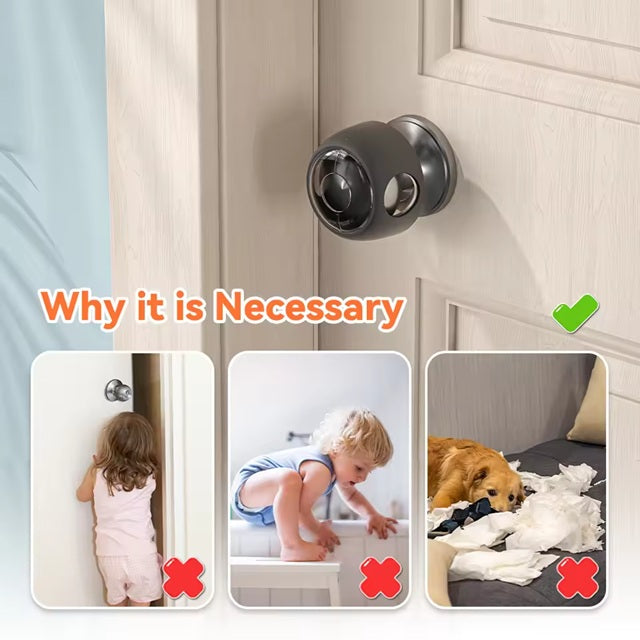 Curvear 4 Pcs Transparent Safety Door Knob Covers for Toddler, Childproof Door Locks, Easy to Install.
