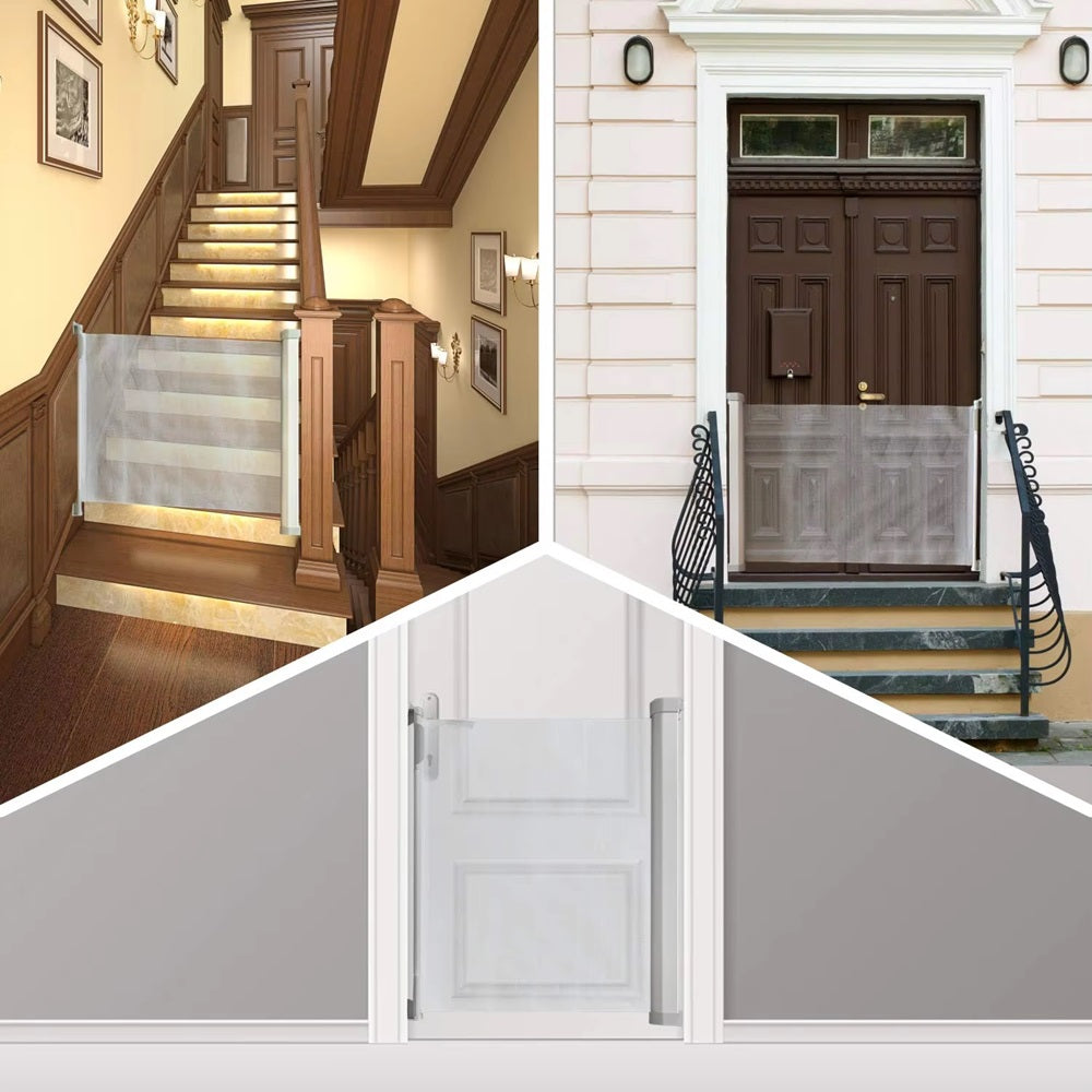 Curvear Gate for Stairs, Mom's Choice Awards Winner-Dog Gate for Doorways, Auto Close Safety Pet Gate for Dogs Indoor, Easy Install Pressure Mounted Child Gate with Walk.
