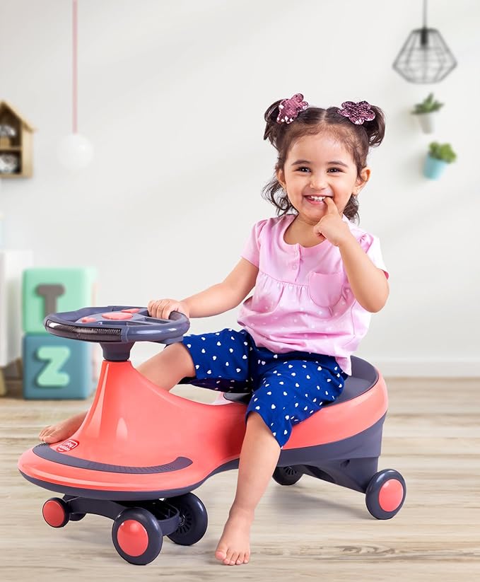 Curvear Premium Kids Swing Car with Light & Music for 3to5 Years Kids, Magic Twister Ride, Toy Car with Scratch Free PP Wheels, Push Ride on Baby Car, 100Kg Weight Capacity, Boy, Girl.