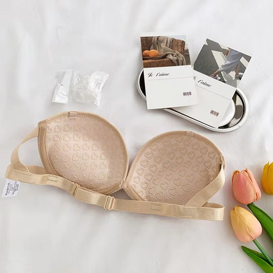 Women's Cotton Underwear Sexy Lace Brassiere Fashion Strapless Push Up Bra Backless Invisible Bra Female Sexy Lingerie Plus Size.