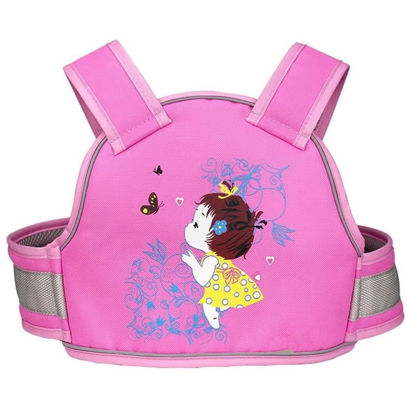 Curvear®️Baby Harness for Two Wheelers, Adjustable Strap, Reflective Borders, Cow Print Safety Belt for Toddlers.