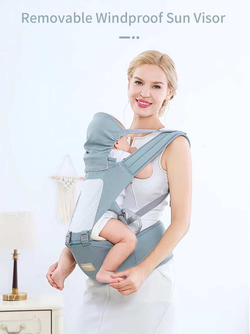 Curvear Ergonomic Baby Carrier Kangaroo Infant Hipseat, Sling Wrap Backpack for Comfortable Baby Travel and Activities.