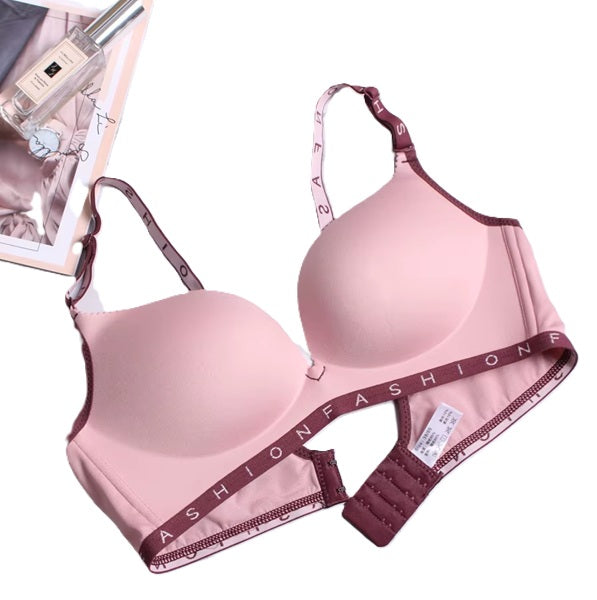 Curvear Women's Bra Sexy Lingerie Letter Printed Underwear Alphabet Adjusted-Straps Push Up Cotton Breathable Bra.