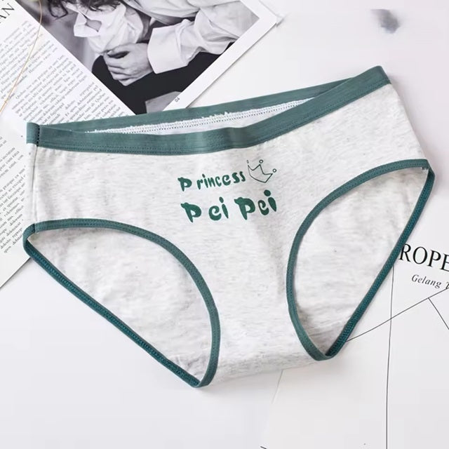 Curvear Styles White Lace Cotton Panties For Girls Women Cute Striped Underwear Mid Waist Soft Breathable Briefs Lingerie. 2 set