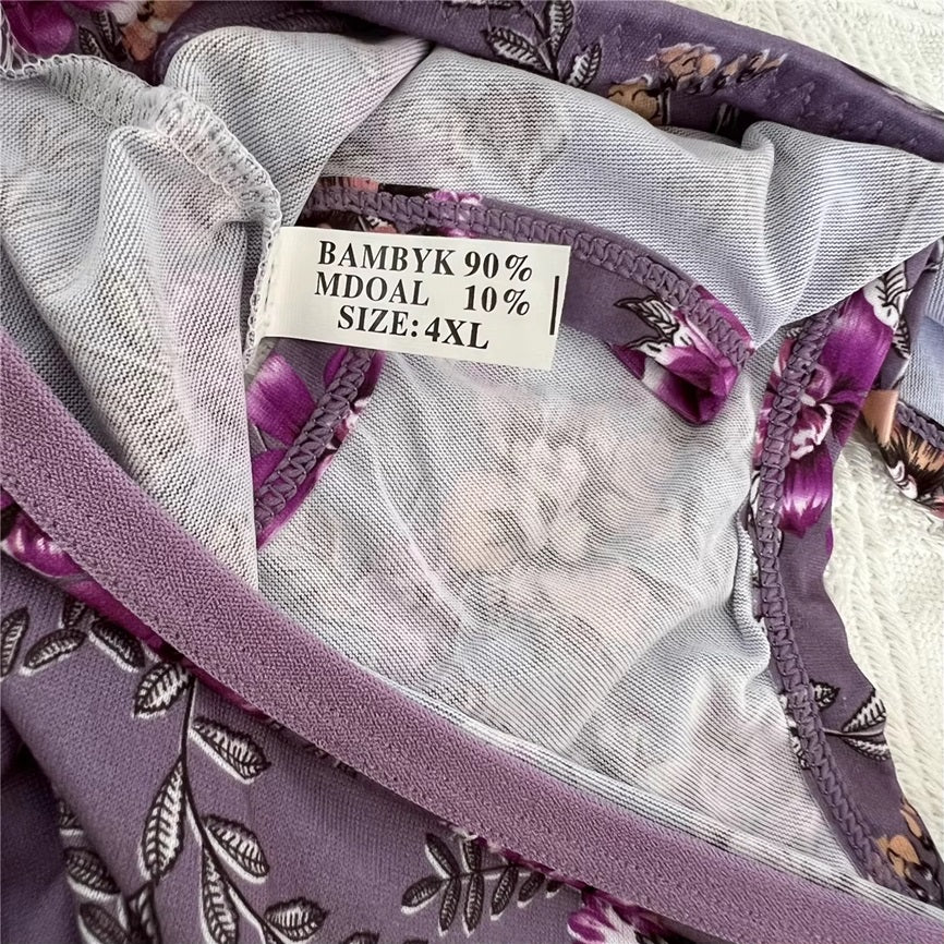 Curvear Floral Print Underwear Women's Panties Plus Size Women's Briefs Mid-waisted Women's Underpants Modal Panty Woman Flower Panty. pack of 3