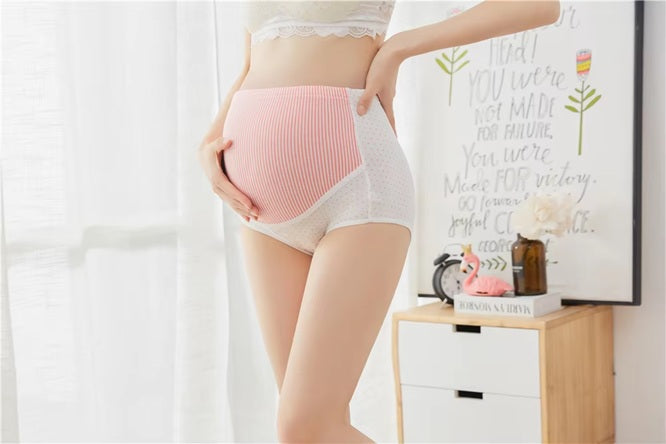 Curvear Women's Plus Size Maternity Panties Cotton Over Bump Underwear Brief M to 5XL High Waist Pregnancy Panties Adjustable Waistband. 2 pack