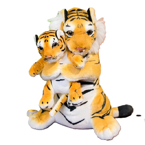 Yellow White Tiger Doll Baby Kids Birthday Gift Soft Plush Toy Cushion Cute Mother Son Lifelike Stuffed Pillow
