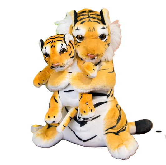 Yellow White Tiger Doll Baby Kids Birthday Gift Soft Plush Toy Cushion Cute Mother Son Lifelike Stuffed Pillow