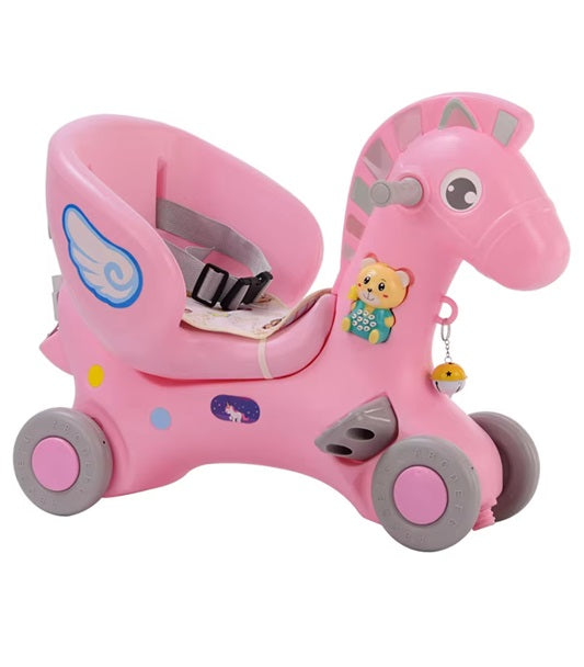 Curvear children's riding toys with early education function 3 In 1 Multi Function Plastic Indoor Jumping Horse Toy.