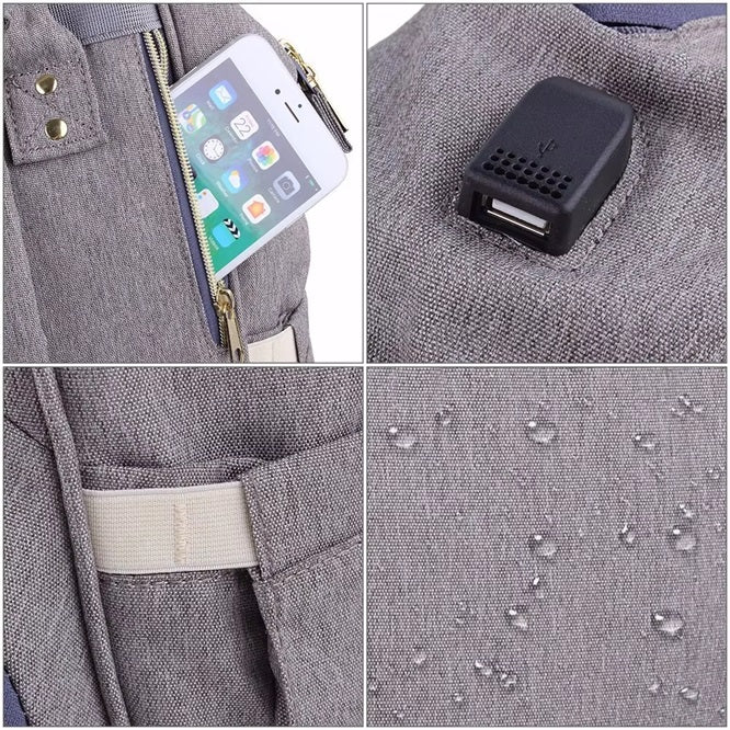 Curvear Usb Diaper Bags Large Nappy Bag Upgrade Fashion Travel Backpack Waterproof Maternity Bag Mummy Bags