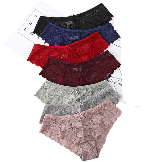 Curvear Sexy Lace Panties Women Fashion Cozy Lingerie Tempting Pretty Briefs High Quality Cotton Low Waist Cute Women Underwear. Pack of 2