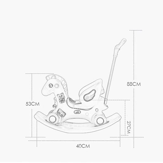Curvear children's riding toys with early education function 3 In 1 Multi Function Plastic Indoor Jumping Horse Toy.