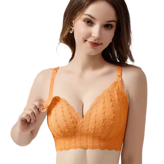 Sexy Lace Single Handed Front Open Nursing Bra Breathable Soft Pregnant Women Breastfeeding Underwear Seamless Maternity Bra.