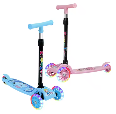 Curvear Children baby kids scooters luminous wheel outdoor 3 three wheels 2 in 1. toys kick scooters foot scooter
