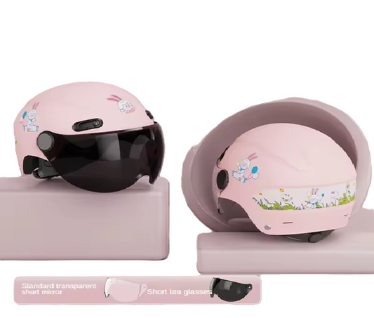 Curvear-3-16 years Electric Car Children's Helmet Summer Baby Cartoon Motorcycle Half Helmet Outdoor Skating Balance Board Safety Helmet.