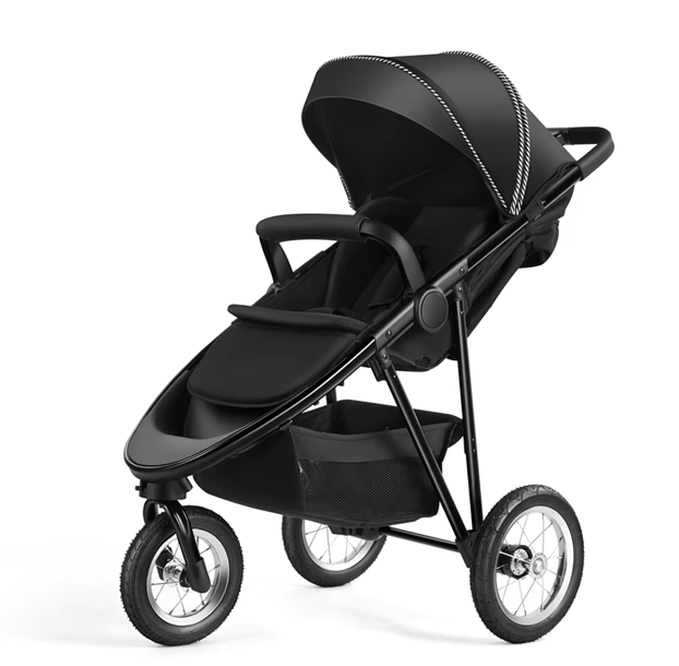 Curvear 2025 Foldable Baby Stroller, 3-Wheel Carrycot Jogger, Travel System with Easy Fold, Smooth Ride, and Comfort for Newborns and Toddlers.