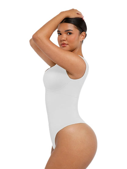 Women's Tummy Control Bodysuit Shapewear – Seamless Slimming Compression Body Shaper with Short Sleeves – Comfortable Sculpting Fit for Daily Wear, Dresses & Postpartum Support