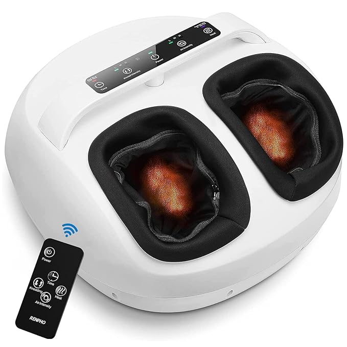 Deep Tissue Foot Massager with Heat & Remote | Shiatsu Home Spa Massage Device for Pain Relief & Relaxation