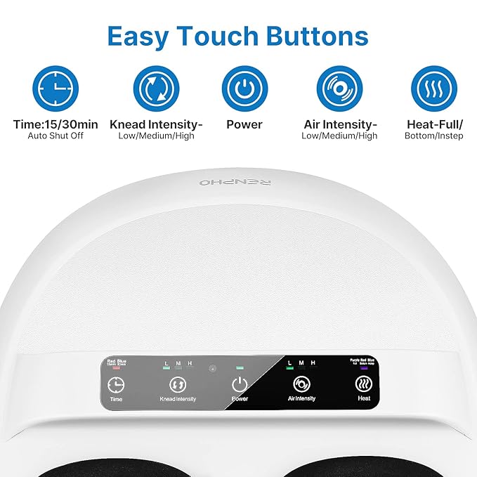 Deep Tissue Foot Massager with Heat & Remote | Shiatsu Home Spa Massage Device for Pain Relief & Relaxation