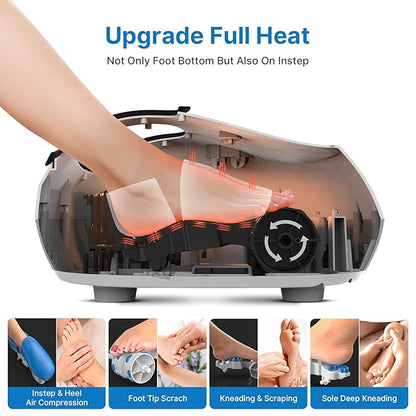 Deep Tissue Foot Massager with Heat & Remote | Shiatsu Home Spa Massage Device for Pain Relief & Relaxation