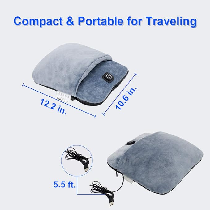 Electric Heated Foot Warmer with Plush Cover & Auto Shut-Off