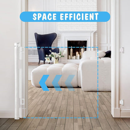 CURVEAR BABY Retractable Gate in White Color – Safe, Durable, and Space-Saving Solution for Homes with Infants and Toddlers