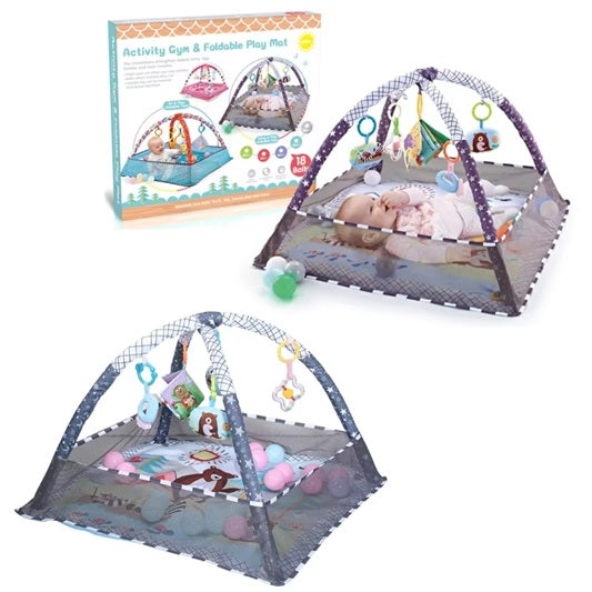 Curvear Activity Gym, Infant Toddler Soft Baby Play Gym Musical Crawling for Sensory Exploration for Auditory Development for Neck Movement.