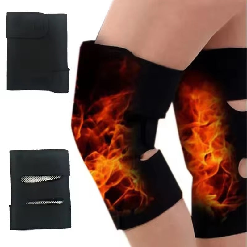 Curvear Knee Brace Support for Arthritis Knee Massage Therapy, Warm Knee Pad Protector, Tourmaline Self-Heating Belt, Magnetic Protection 1 Pair