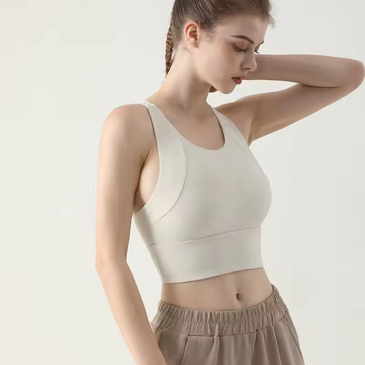 Curvear Women Breathable Yoga Bra High Impact Fitness Bra Push Up Pad Sports Underwear Running Top