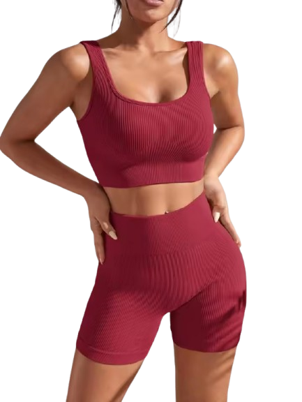 Curvear Seamless 2 Piece Yoga Sets for Women Gym Suit Short Precious High Waist Shorts Fitness Running Outfits