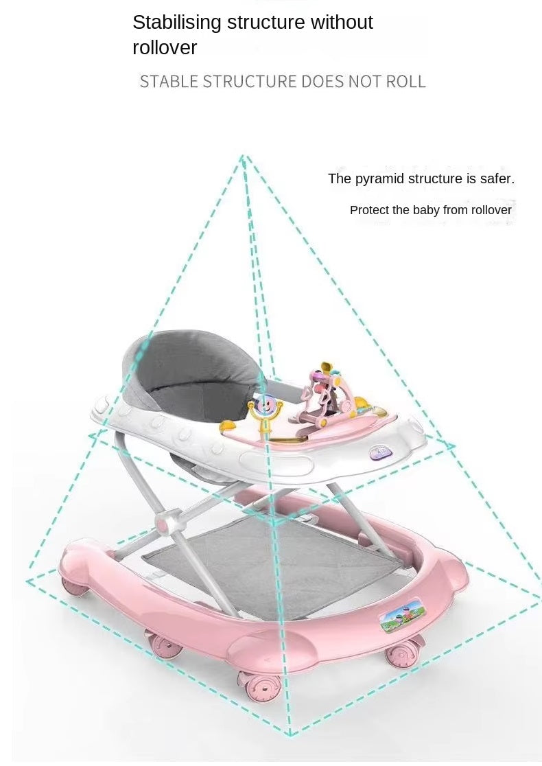 Baby Walker for Kids, Adjustable Height, Toys, Music, Activity Walker for Babies 6-18 Months, Round