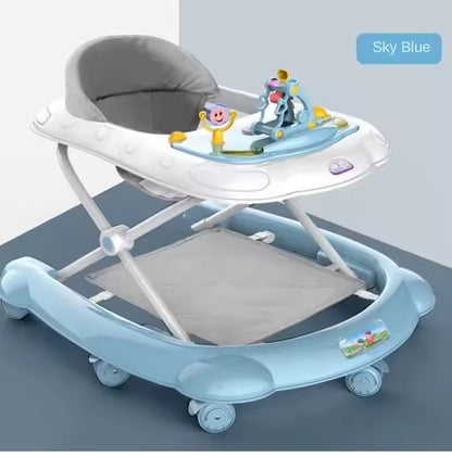 Baby Walker for Kids, Adjustable Height, Toys, Music, Activity Walker for Babies 6-18 Months, Round