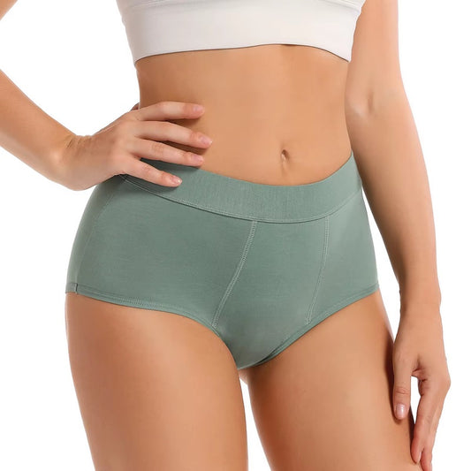 Women Colorful Organic Cotton Bamboo Culotte Menstrual Reusable Menstrual Underwear Leakproof Period Panties Heavy Flow.